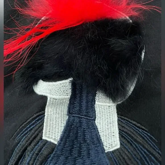 Fendi Karl Lagerfeld Karlito Embroidered Mink Fur Detail Crewneck Sweater